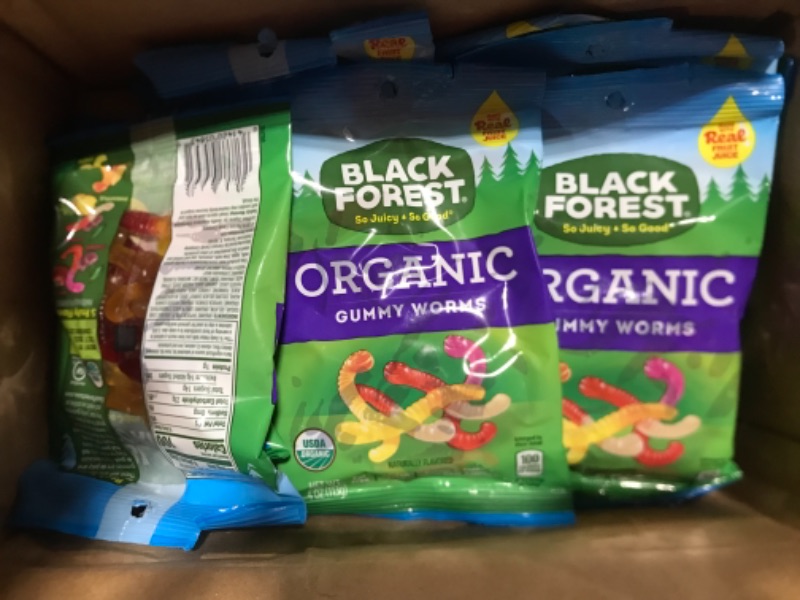 Photo 2 of (Price/Case)Black Forest Organic Gummy Worms 4 Ounces - 12 Per Case
