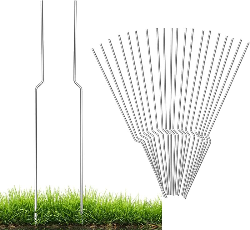 Photo 1 of  20 Pieces Metal Stake for Sign Lawn Sign Stakes Yard Sign Stakes Metal Stake Sign Holder (20, 17")
