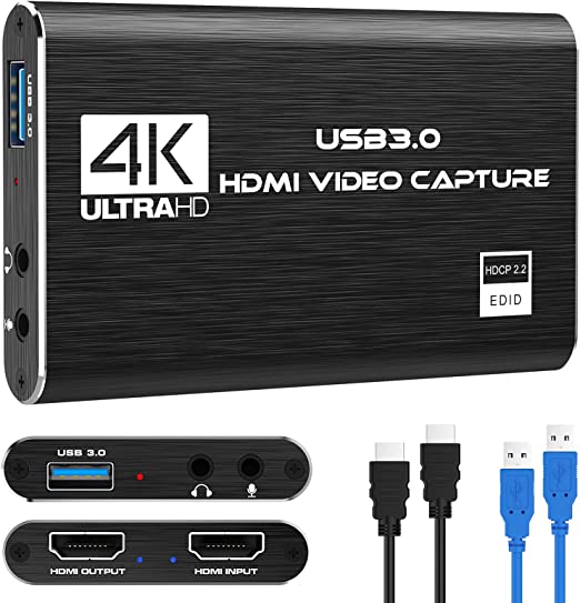 Photo 1 of Rybozen 4K Audio Video Capture Card, USB 3.0 HDMI Video Capture Device, Full HD 1080P for Game Recording, Live Streaming Broadcasting
