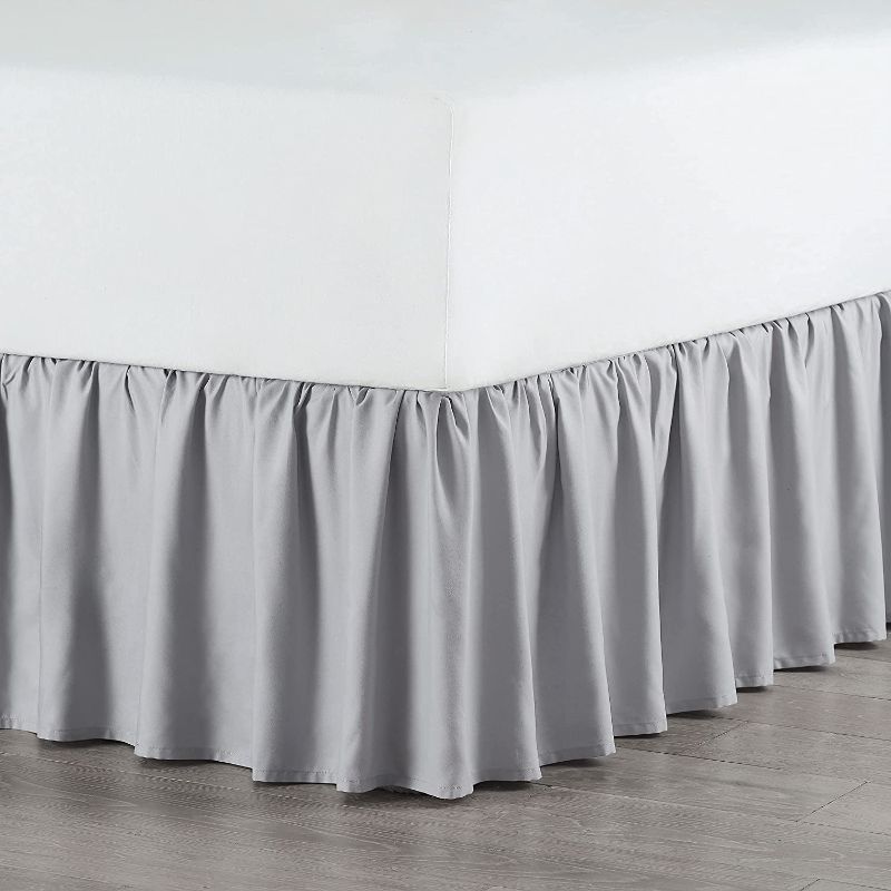 Photo 1 of Brushed Microfiber Solid Ruffle Bedskirt
