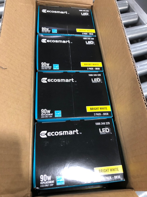 Photo 5 of 90-Watt Equivalent BR30 Dimmable ENERGY STAR LED Light Bulb Bright White (2-Pack) 4 BOXES 
