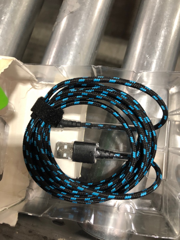 Photo 2 of 9 ft. Braided Cable for Micro-USB BLUE COLOR 
