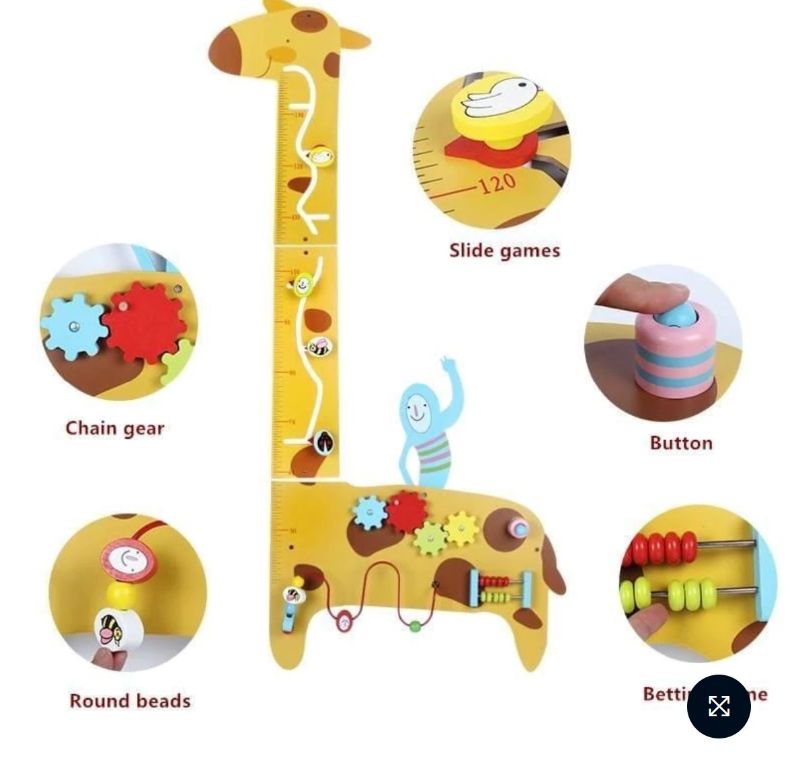 Photo 1 of Giraffe Wall Panel Kindergarten Kids Metope Toys Play Wooden Wall Activity Decoration Panel Toys For Kids Giraffe wall toy