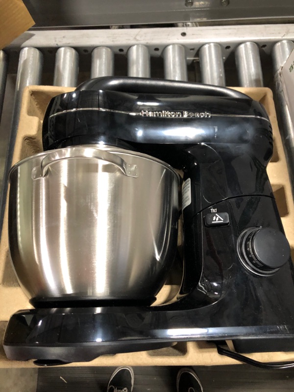 Photo 2 of Hamilton Beach Electric Stand Mixer, 4 Quarts, Dough Hook, Flat Beater Attachments, Splash Guard 7 Speeds with Whisk, Black
