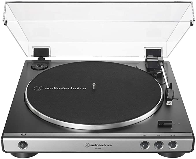 Photo 1 of Audio-Technica AT-LP60X-GM Fully Automatic Belt-Drive Stereo Turntable, Gunmetal/Black, Hi-Fi, 2 Speed, Dust Cover, Anti-Resonance, Die-Cast Aluminum Platter
