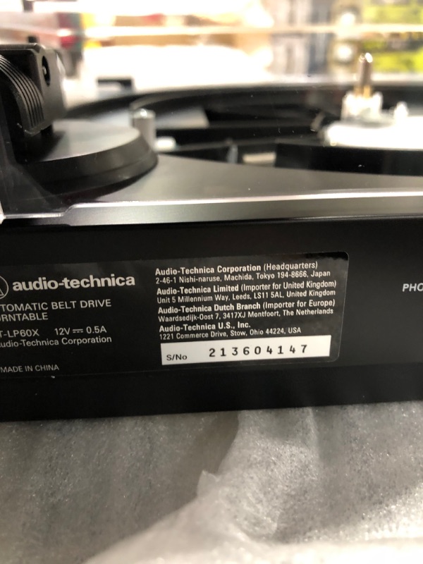 Photo 11 of Audio-Technica AT-LP60X-GM Fully Automatic Belt-Drive Stereo Turntable, Gunmetal/Black, Hi-Fi, 2 Speed, Dust Cover, Anti-Resonance, Die-Cast Aluminum Platter
