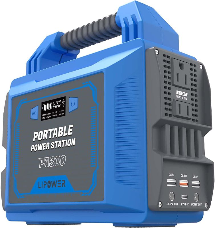 Photo 1 of Portable Power Station 300W, LIPOWER 296Wh Solar Powered Generator with 110V/300W Pure Sine Wave AC Outlet, DC Ports, QC3.0 & Type-C PD, LED Flashlight for Home CPAP Camping Blackout Emergency
