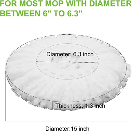 Photo 1 of 6 Pack Replacement Microfiber Mops Head Compatible with Hurricane 360 Spin mop Roating Mop System Anti- Abrasive Microfibers,Easy Cleaning Round Shape Standard Size