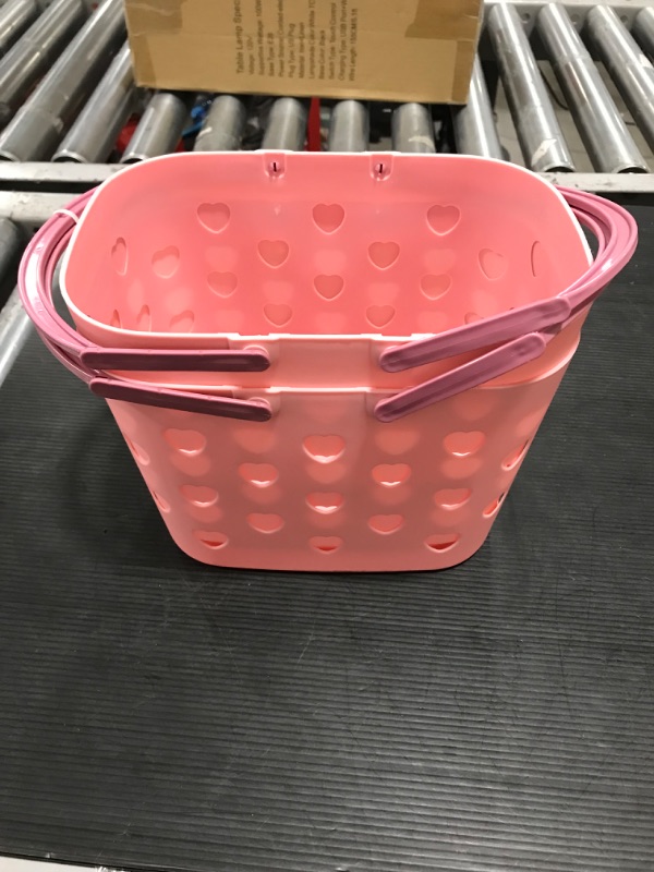 Photo 2 of 2 Pack Portable Shower Caddy Tote Plastic Storage Basket with Handle Box Organizer Bin for Bathroom, College Dorm, Pantry, Kitchen, Pink
