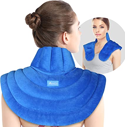 Photo 1 of Atsuwell Microwave Heating Pad for Neck and Shoulders, Large Heated Neck Wrap Microwavable with Moist Heat and Cold Compress Therapy for Sore Muscle, Joint Pains, Stress and Anxiety Relief, Unscented
