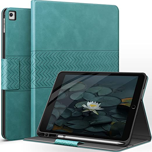 Photo 1 of auaua Case for ipad 9.7 6th/5th Generation, iPad Air 2/iPad Pro 9.7 with Pencil Holder Auto Sleep/Wake Vegan Leather(Green)
