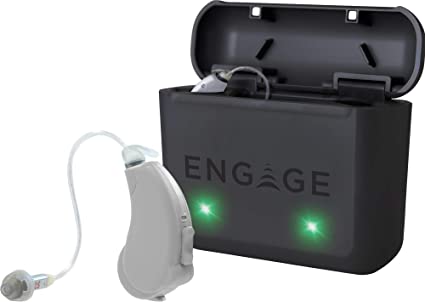 Photo 1 of Lucid Hearing Engage - Hearing Aids, Rechargeable Case and Accessories - Compatible With iPhone, Lucid Hearing APP, and Bluetooth - Splashproof - Discrete - Engineered and Designed in the USA (Grey)
