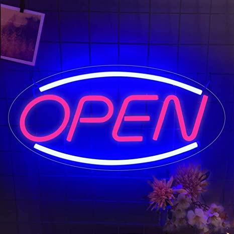 Photo 1 of iceagle Neon Open Sign,Open Sign Light, 3D Art USB Powered Open Sign LED for Business, Shop, Bar, Restaurant, Parties, Home, Salon
