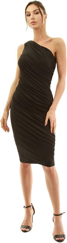 Photo 1 of AmélieBoutik Women Sexy One Shoulder Sleeveless Bodycon Ruched Party Wedding Cocktail Dress XL 
