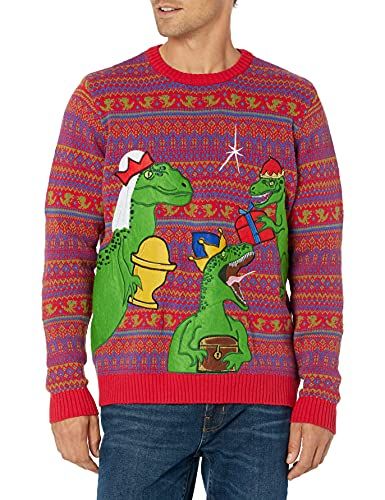 Photo 1 of Blizzard Bay Men's Ugly Christmas Sweater Dinosaur
XL 