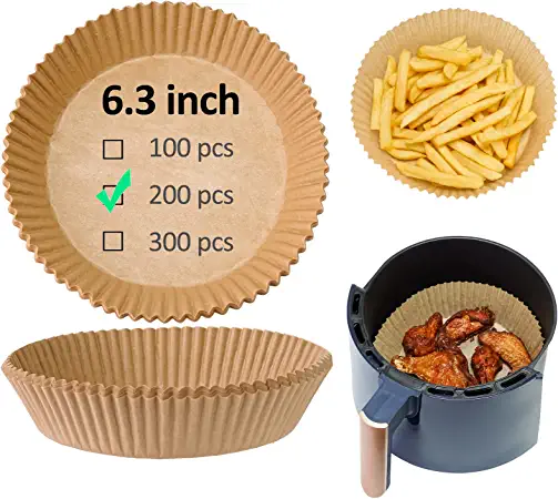 Photo 1 of Air Fryer Disposable Paper Liner, 200 Piece Liners for Air Fryer, Non-stick Air Fryer Paper for Frying, Baking, 6.3-inch
