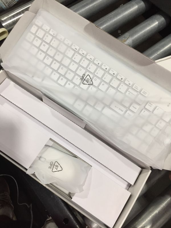 Photo 1 of Wireless Keyboard and Mouse,J JOYACCESS USB Slim Wireless Keyboard Mouse with Numeric Keypad Compatible with iMac Mac PC Laptop Tablet Computer Windows (Silver White)
