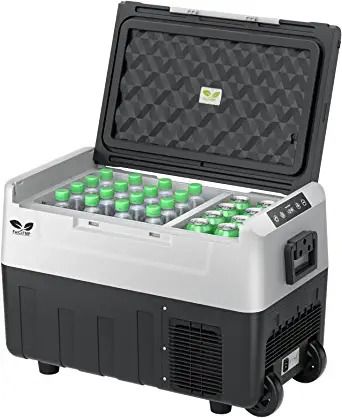 Photo 1 of F40C4TMP 12 Volt Refrigerator, 37 Quart (35L) Portable Freezer With Wheels, Car Fridge (-4?~50?), Electric fridge With 12/24V DC And 100-240V AC For Camping, Truck, Travel, RV, and Boat
