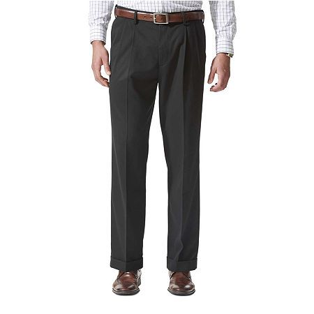 Photo 1 of Dockers Comfort Khaki Mens Relaxed Fit Pleated Pant, 38x34, Black
