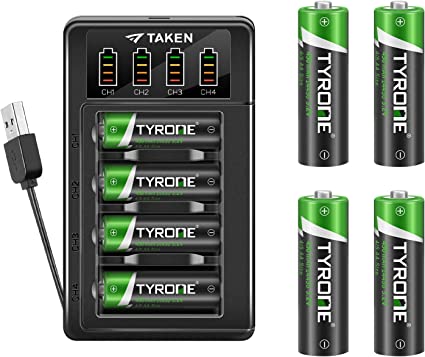 Photo 1 of 14430 Rechargeabe Batteries, Tyrone 8 Pack Compatible Solar Lights Rechargeable Batteries [ More Than 450mAh 3.2V Iron Lithium Batteries with 4-Ports Smart Charger ]
Brand: tyrone