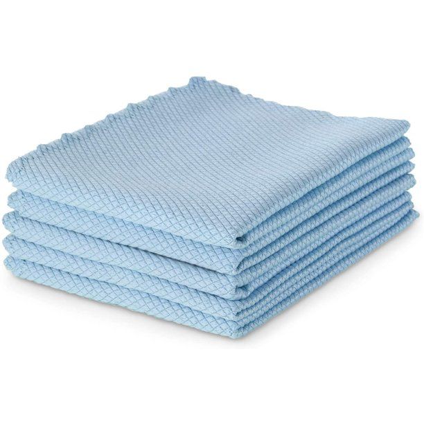 Photo 1 of 10 Pack Glass Cleaning Cloths, Fish Scale Cleaning Rags Microfiber Polishing Drying Towels Lint Free Streak Free Reusable Washcloths for Cars Mirrors Stainless Steel (Blue, Grey, Mint 12x16 inches)
