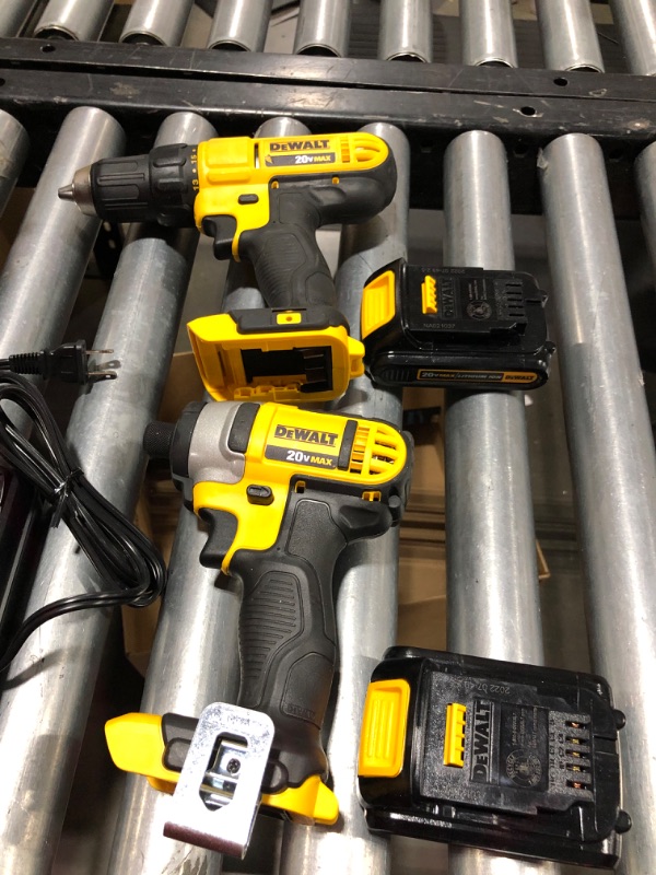 Photo 5 of DEWALT 20-Volt MAX Cordless Drill/Impact Combo Kit (2-Tool) with (2) 20-Volt 1.3Ah Batteries, Charger & Bag