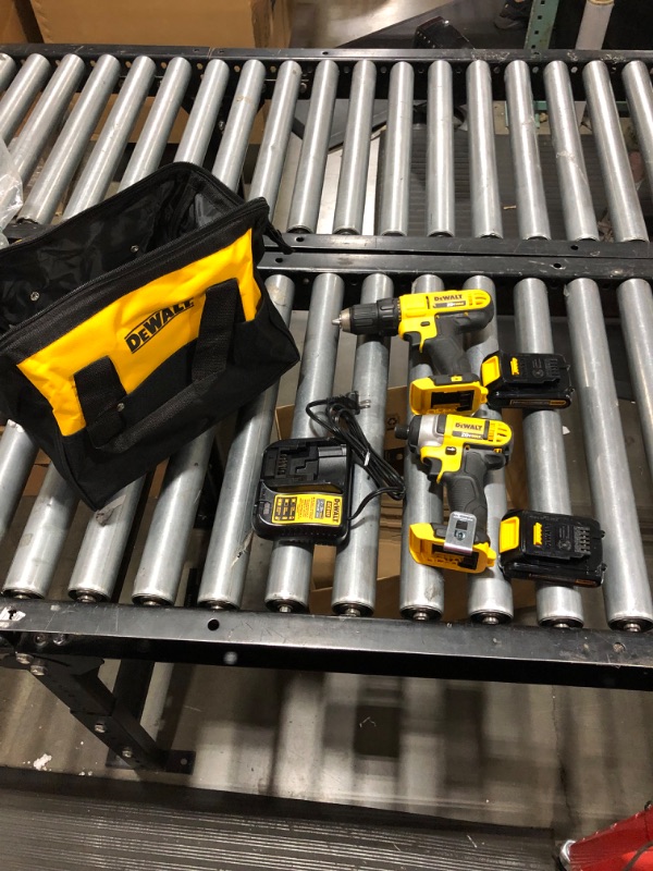 Photo 2 of DEWALT 20-Volt MAX Cordless Drill/Impact Combo Kit (2-Tool) with (2) 20-Volt 1.3Ah Batteries, Charger & Bag
