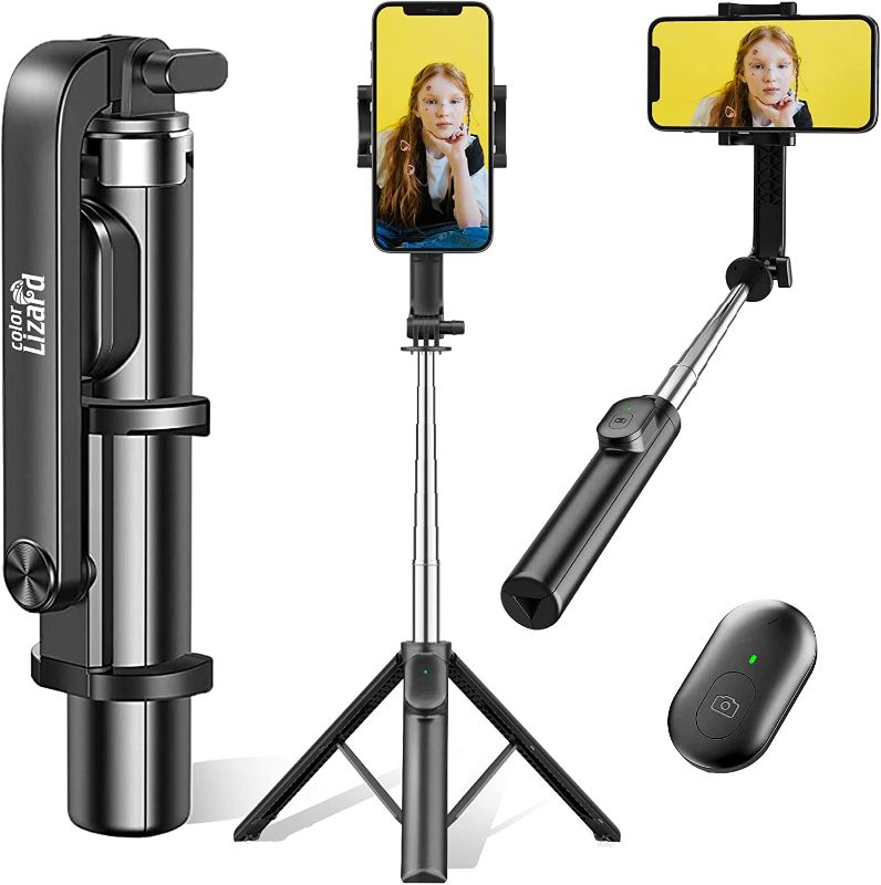 Photo 1 of 43" Portable Selfie Stick, Colorlizard Ultra Stable Cell Phone Tripod with Detachable Wireless Remote, Mini Tripod Stand Selfie Stick, Compatible with All iPhone & Android Devices, Travel Accessories
