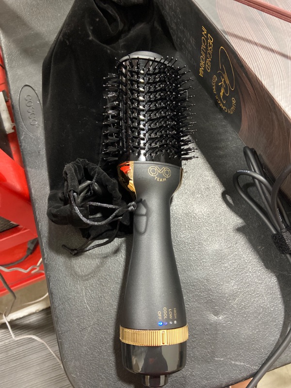 Photo 2 of Professional Blowout Hair Dryer Brush, Black Gold Dryer & Volumizer, Hot Air Brush for Women