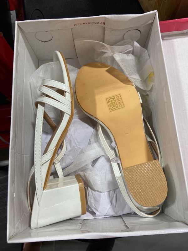 Photo 1 of Allegra K Women's Strappy Slingback Chunky Heels Slide Sandals
SIZE 6 