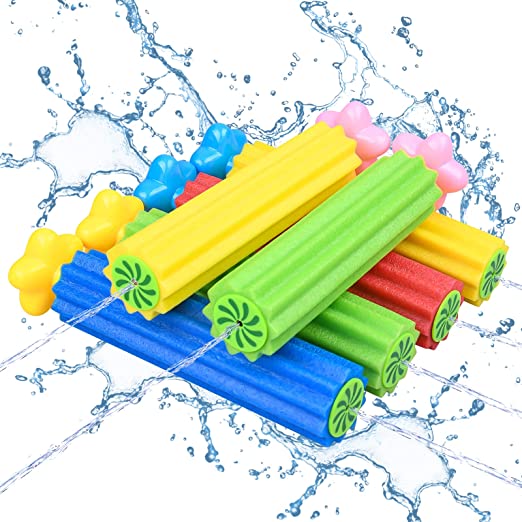 Photo 1 of Auney Water Guns for Kids, 6 Pack Water Blaster Safe Foam Noodles Pump Action Squirt Guns Water Toys Outdoor Play for Boys Girls
