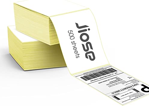 Photo 1 of Jiose Shipping Labels - 500 4x6 Fan-Fold Direct Thermal Label Paper for Desktop Label Printer - Commercial Grade
