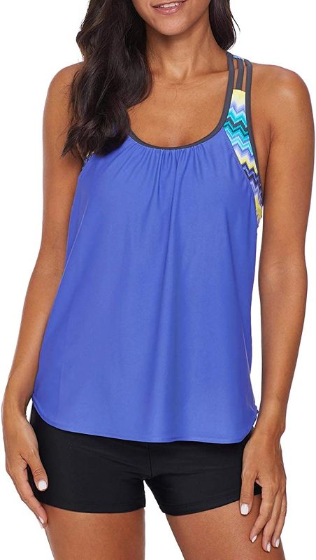 Photo 1 of Aleumdr Womens Blouson Striped Printed Strappy T-Back Push up Tankini Top with Shorts
SIZE LARGE 