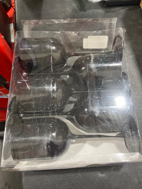 Photo 2 of [12 Oz - 5 pk Black] HomeyGear Plastic Elegant Black Goblets Wine Glasses BPA Free 12 Oz Disposable Elegant Drink Cups for Parties Wedding Receptions Fancy Reusable Tumblers for EZ CleanUp 5 Pack
