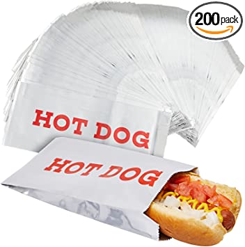 Photo 1 of 200 Pack Individual Hot Dog Wrappers, Silver Foil Sleeves for Food Trucks, Concession Stands, Restaurants, Fairs (3.7 x 9 In)
