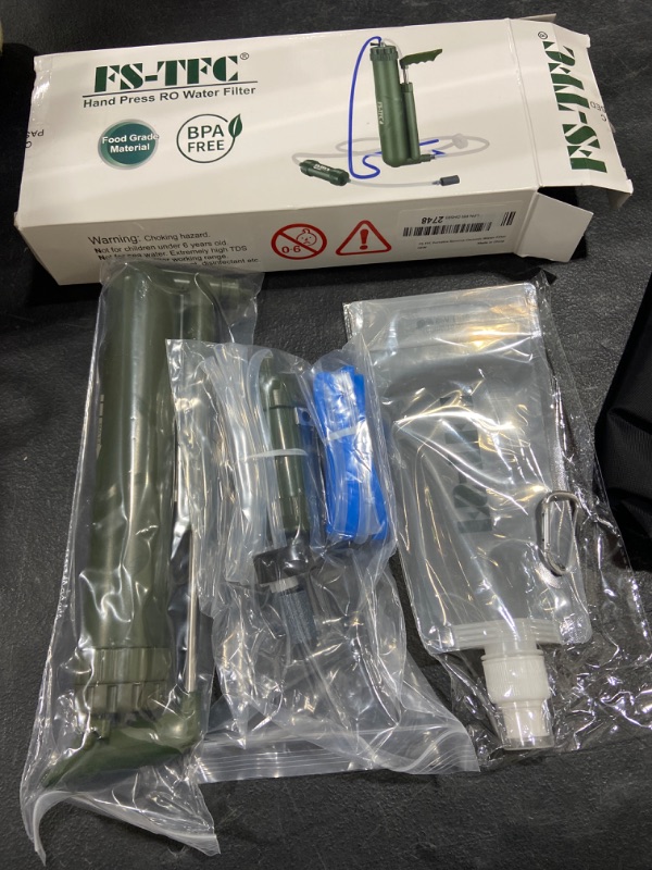 Photo 2 of FS-TFC Portable Reverse Osmosis Water Filter 0.0001 Micron Super-high Precision Water Purification Survival Gear for Hiking
