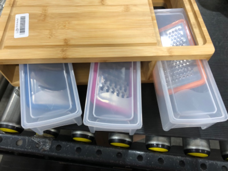 Photo 1 of Bamboo Cutting Board with Containers