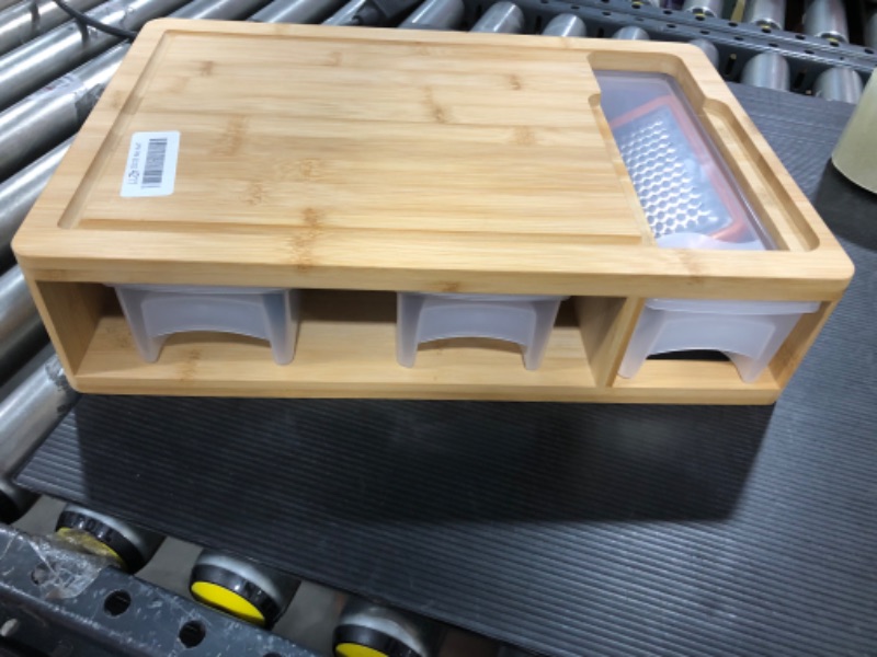 Photo 1 of Bamboo Cutting Board with Containers