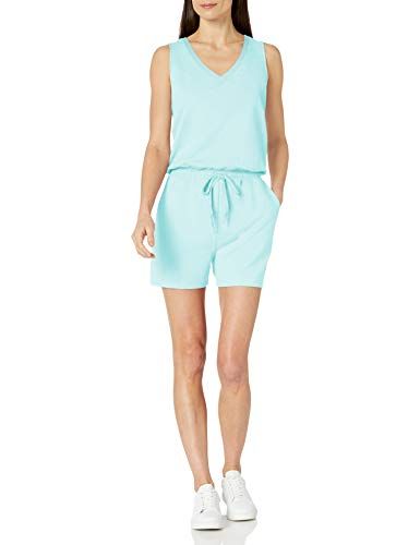 Photo 1 of [Large] Amazon Essentials Women's Studio Terry Fleece Romper [Bright Mint Green]