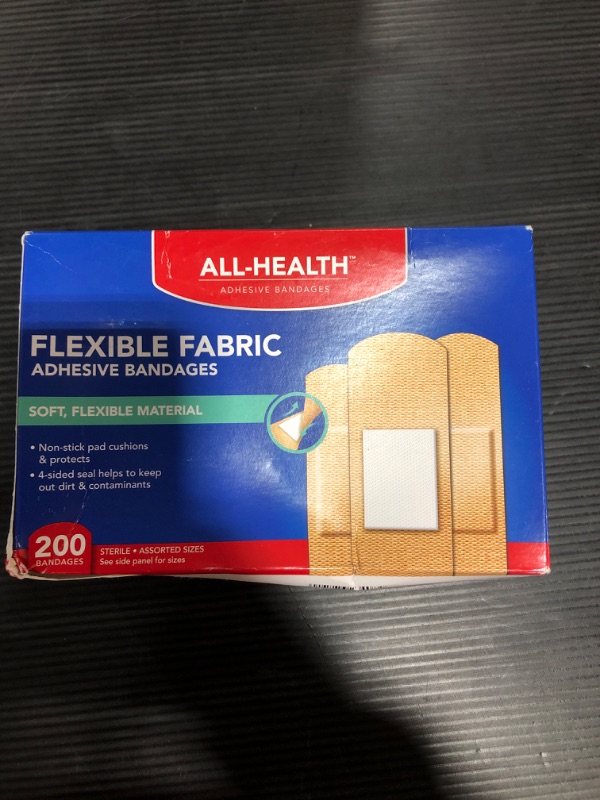 Photo 2 of All Health Flexible Fabric Adhesive Bandages, Assorted Sizes Variety Pack, 200 ct 