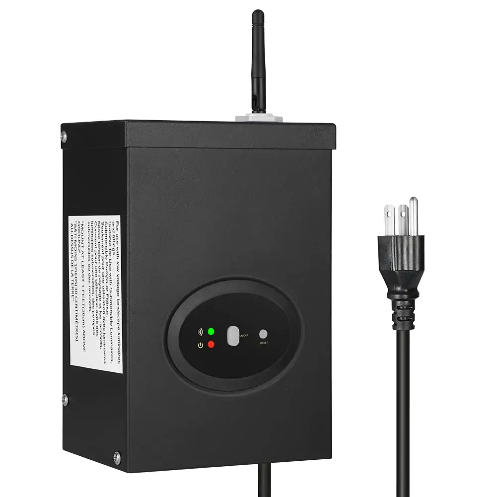 Photo 1 of DEWENWILS 200W Smart Wi-Fi Low Voltage Transformer, Schedule and Timer, Compatible with Alexa and Google Home, 120V AC to 12V AC, Weatherproof