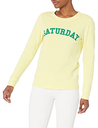 Photo 1 of [Size XL] Amazon Essentials Women's Classic-Fit Long-Sleeve Graphic Crewneck Sweatshirt- Light Yellow
