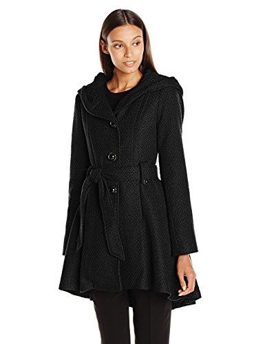 Photo 1 of [Size L] Steve Madden Women's Single Breasted Wool Coat [Black]