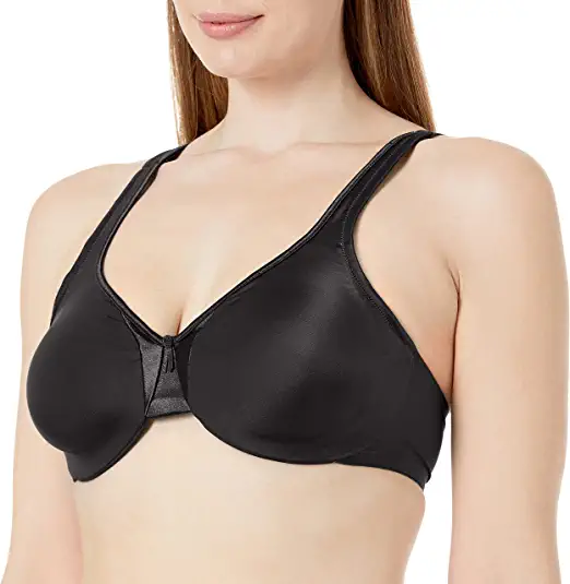 Photo 1 of [38D] Olga Women's Signature Support Satin Wire-Free 2-ply Bra [Black]