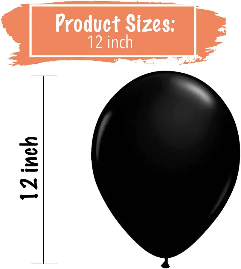 Photo 1 of 6 Black Balloons 12 Inch Black Happy Birthday Balloons 