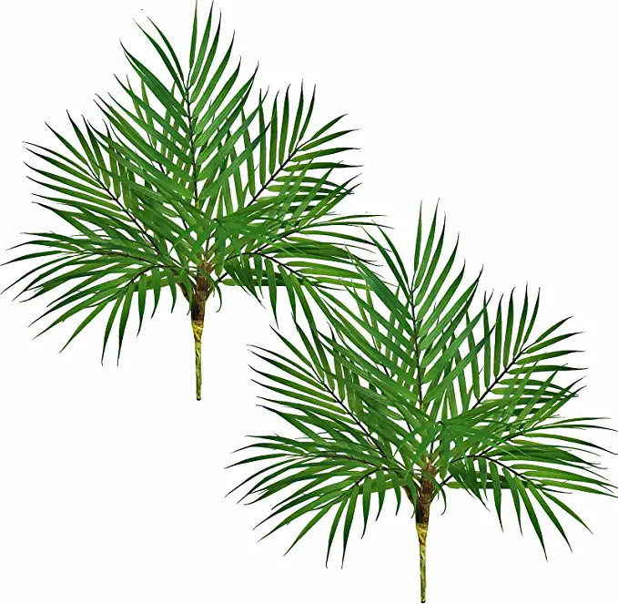 Photo 1 of 2 pcs Artificial Tropical Areca Palm Leaf Bushes