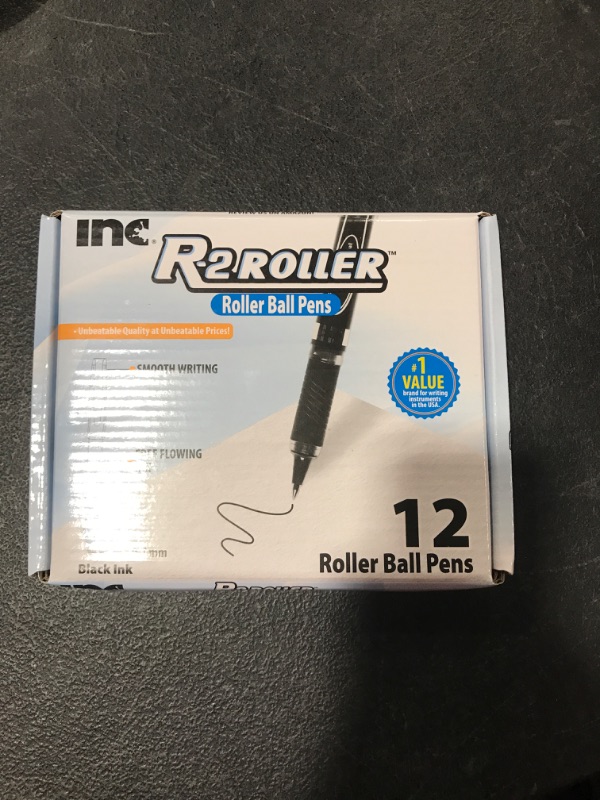 Photo 2 of 12 Count Comfort Grip R-2 Roller Ball Pens with Free Flowing Liquid Ink for Smooth Writing, Premium Black