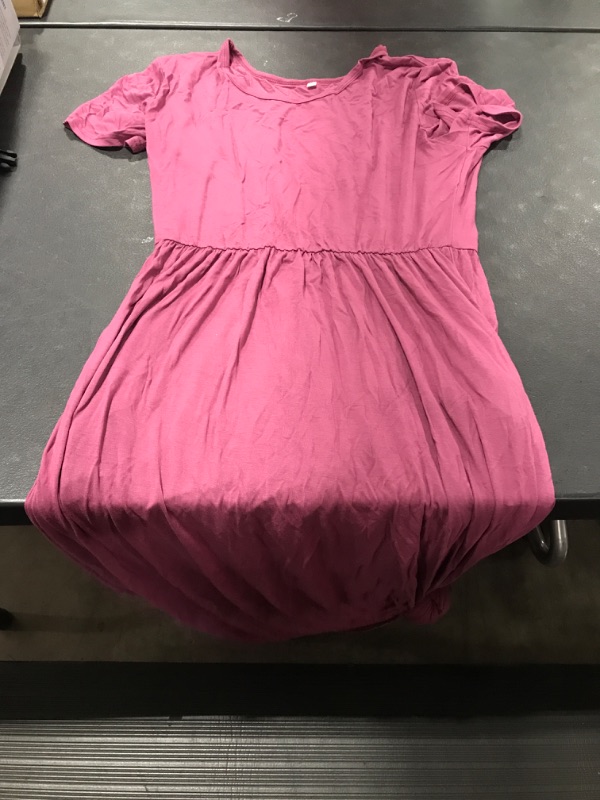 Photo 1 of [Size XL] AUSELILY Women Short Sleeve Loose Plain Casual Long Maxi Dresses with Pockets