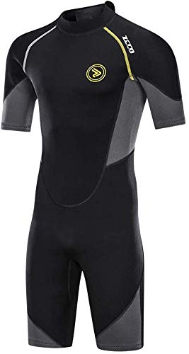 Photo 1 of [Size L[] ZCCO Men's Wetsuits 1.5mm Premium Neoprene Back Zip Shorty Dive Skin for Spearfishing,Snorkeling, Surfing,Canoeing,Scuba Diving Suits