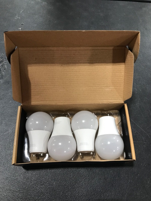 Photo 2 of A19 LED Bulb Hansang Gu24 Light Bulb Base,9W (100W Equivalent),900 Lumens,5000K Daylight,220 Degree Beam Angle,Gu24 Twist Base,for CFL Upgrade,Non-Dimmable 4 Pack